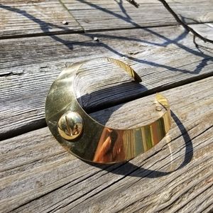Brass choker screw bold necklace with nail head